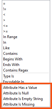 Null, empty, and missing value options in the Tester